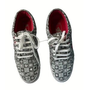 Vans x Nintendo Men's 9 Authentic CHUKKA LOW Checker Super Mario Bros Gray  VGUC